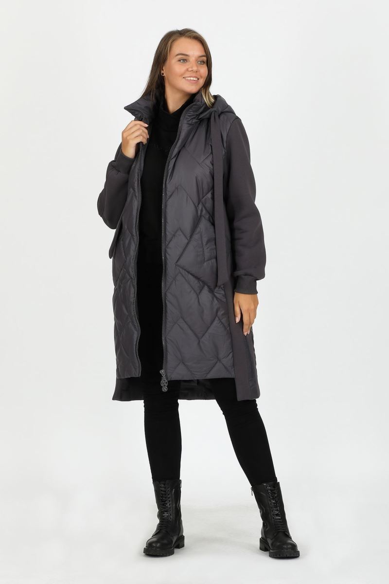 Knit Sleeve Quilted Jacket 0