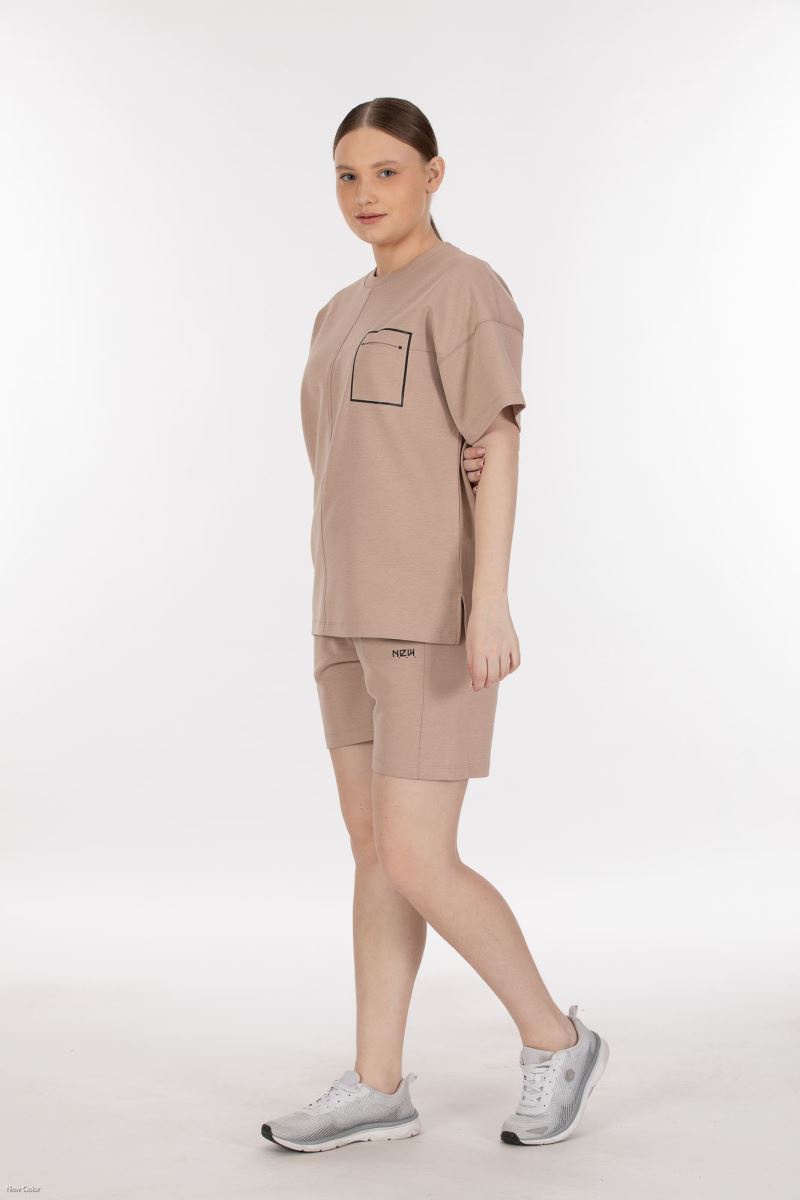 DOUBLE FACE INTERLOCK TRACKSUIT SHORTS SET