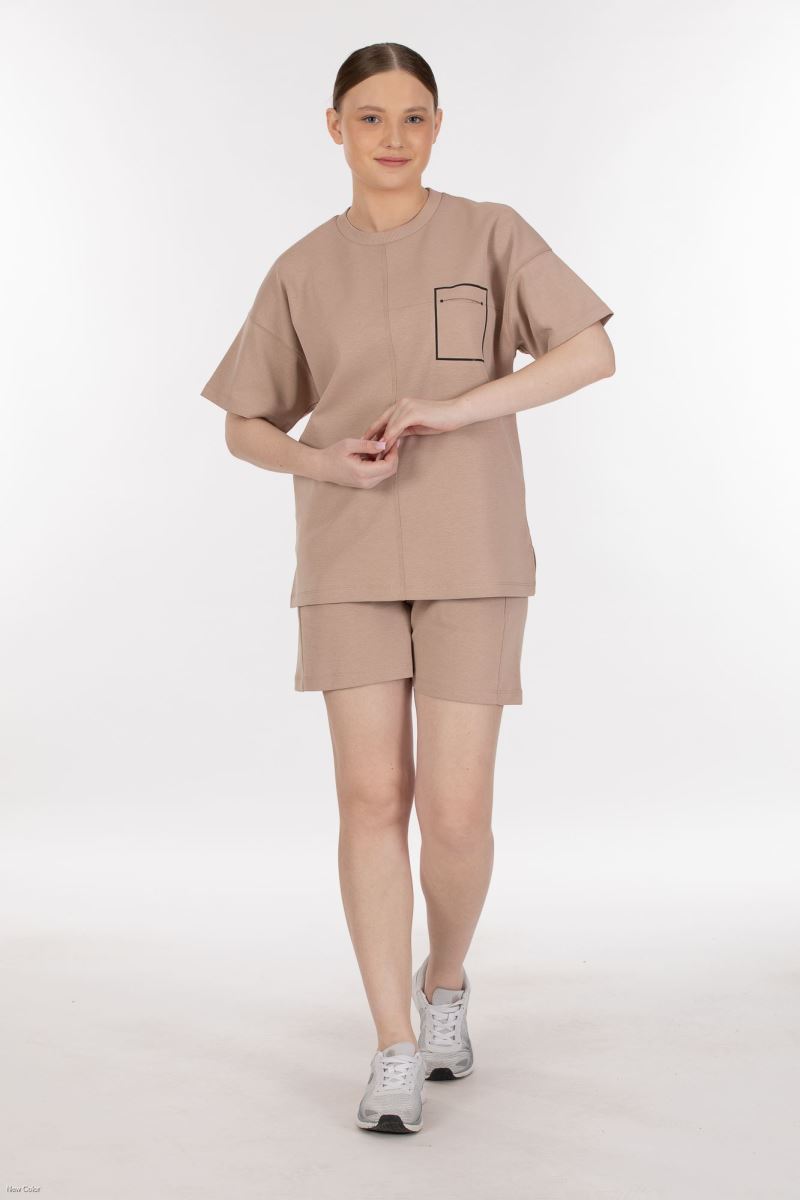 DOUBLE FACE INTERLOCK TRACKSUIT SHORTS SET