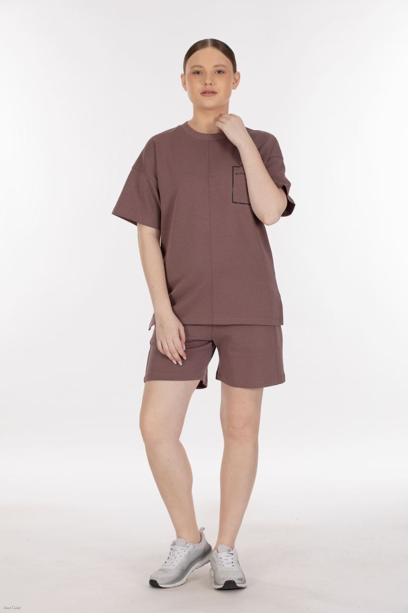 DOUBLE FACE INTERLOCK TRACKSUIT SHORTS SET